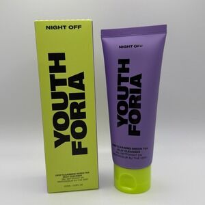 Youthforia Night Off Face Wash Deep Cleaning Green Tea Jelly Cleanser 3.3oz NIB